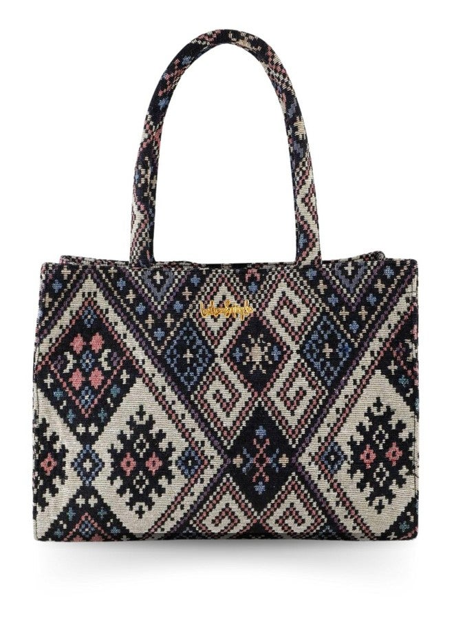 LIKE STYLE Womens Jute Shoulder Bag With Zipper Closure (Grey) - Image 1